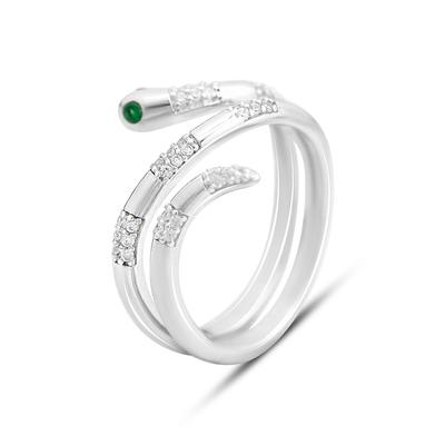 Silberring mit Zirkonia, Gewicht des Produkts 3,72 g (60001928)