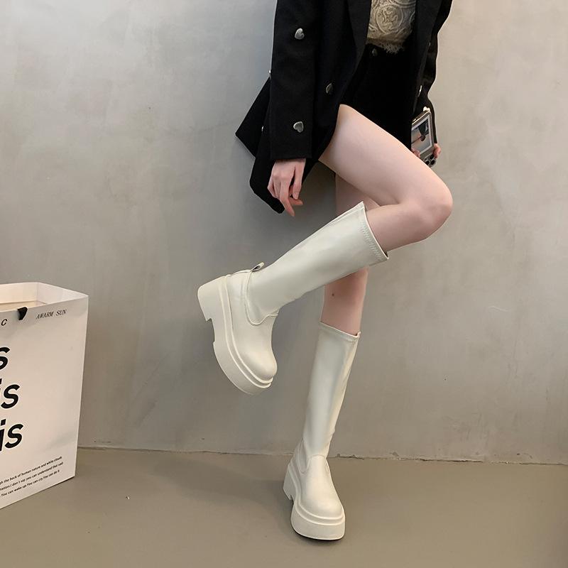 Aber kniehohe Ritterstiefel Damen Herbst neue Plateau-Stiefel Spice Girl Temperament Modestiefel