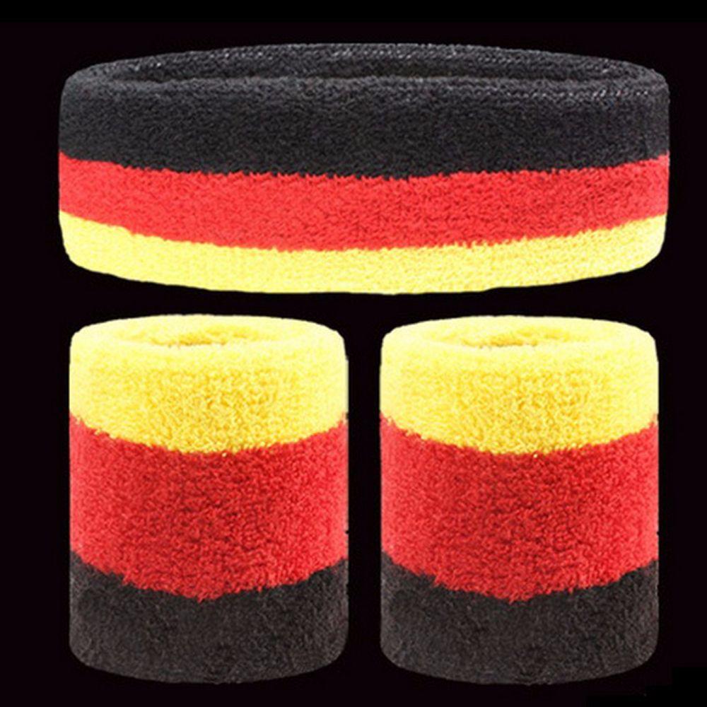 Sport Fitness 1 Set Men/Women Sport Wristbands Towel Sweat Bands Headband +Wristbands Wrist Support