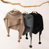 Women's 100% Cashmere Triangle Scarf - Versatile, Warm, Solid Color for Autumn & Winter