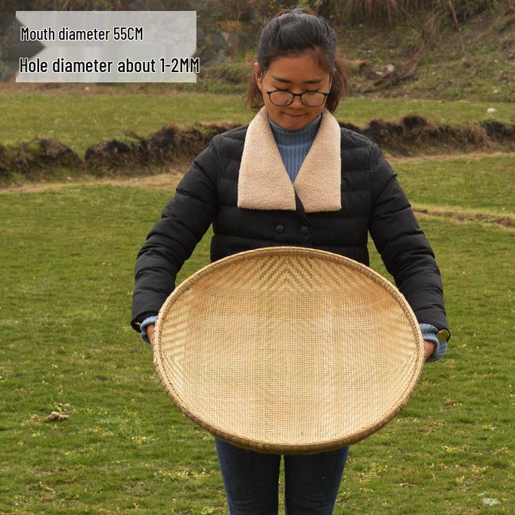 Free Shipping Handmade Bamboo Woven Tray and Drying Basket Set