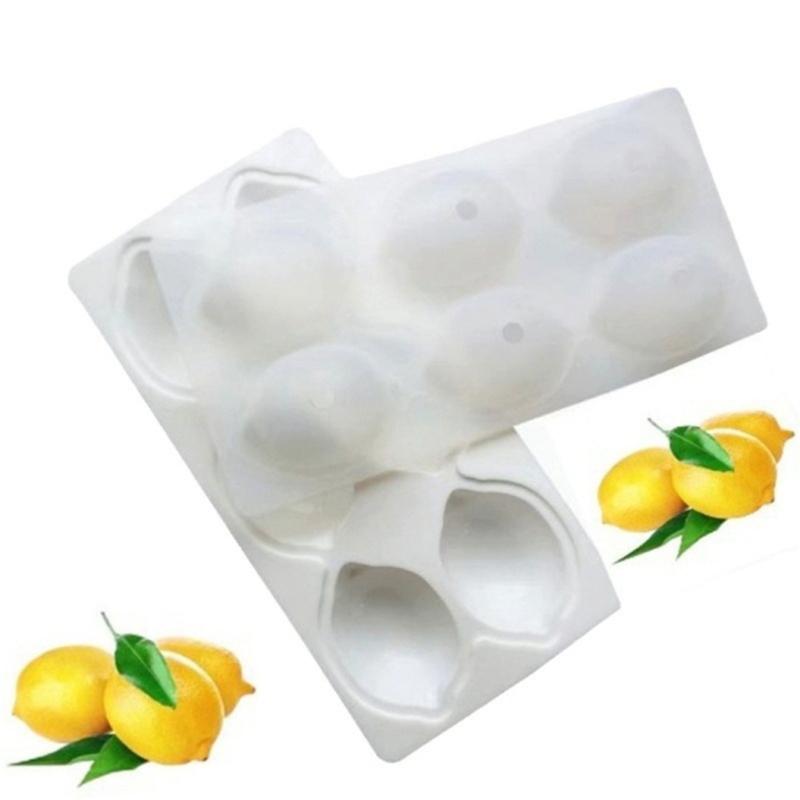 Wielokrotnego użytku 6-gniazdowe formy do deserów Elastyczny silikon Forma do ciasta W kształcie cytryny Galaretka Mus Lody