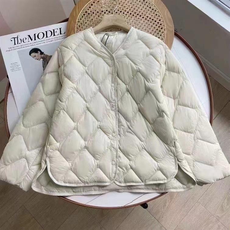 2024 Lightweight Women's Diamond Quilted Down Jacket for Spring, Autumn, and Winter - Trendy Casual Inner Layer