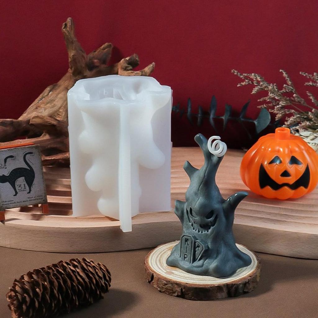 Halloween Themed Scented Silicone Mold for Crafting Unique Decorative Specter Stump Design Ideal for Party Decor