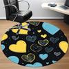 1pc Heart Pattern Chair Carpet for Office, Round Non Slip Durable Large Size Office Carpet, Suitable for Office
