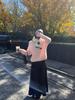 Baishiwang Women's High-Waisted A-Line Pleated Skirt, Autumn/Winter Long Loose Slimming Design.