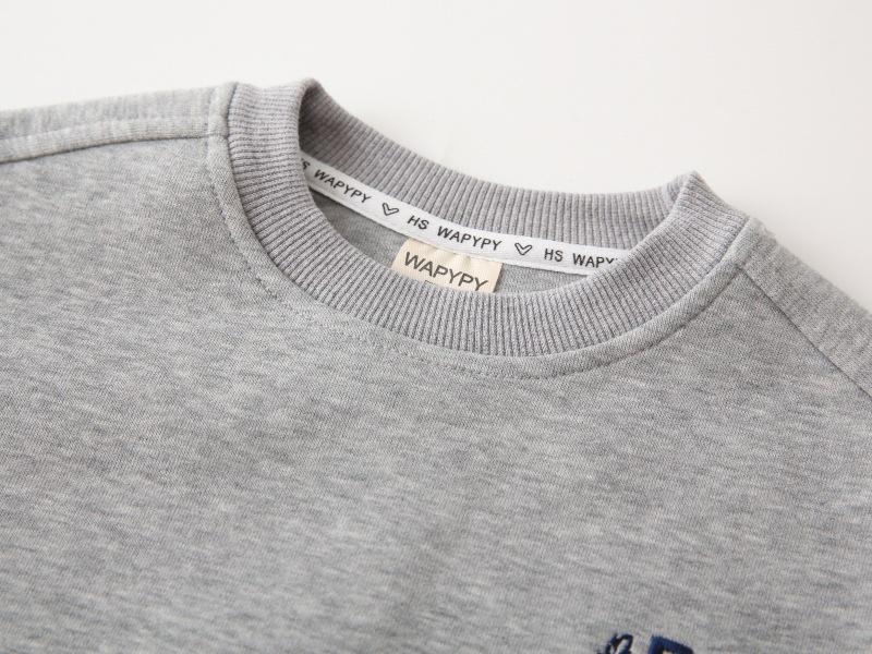 Trendy Korean 2025 Boys' 2-Piece Sweatshirt & Sweatpants Set - Fake Layered Sportswear