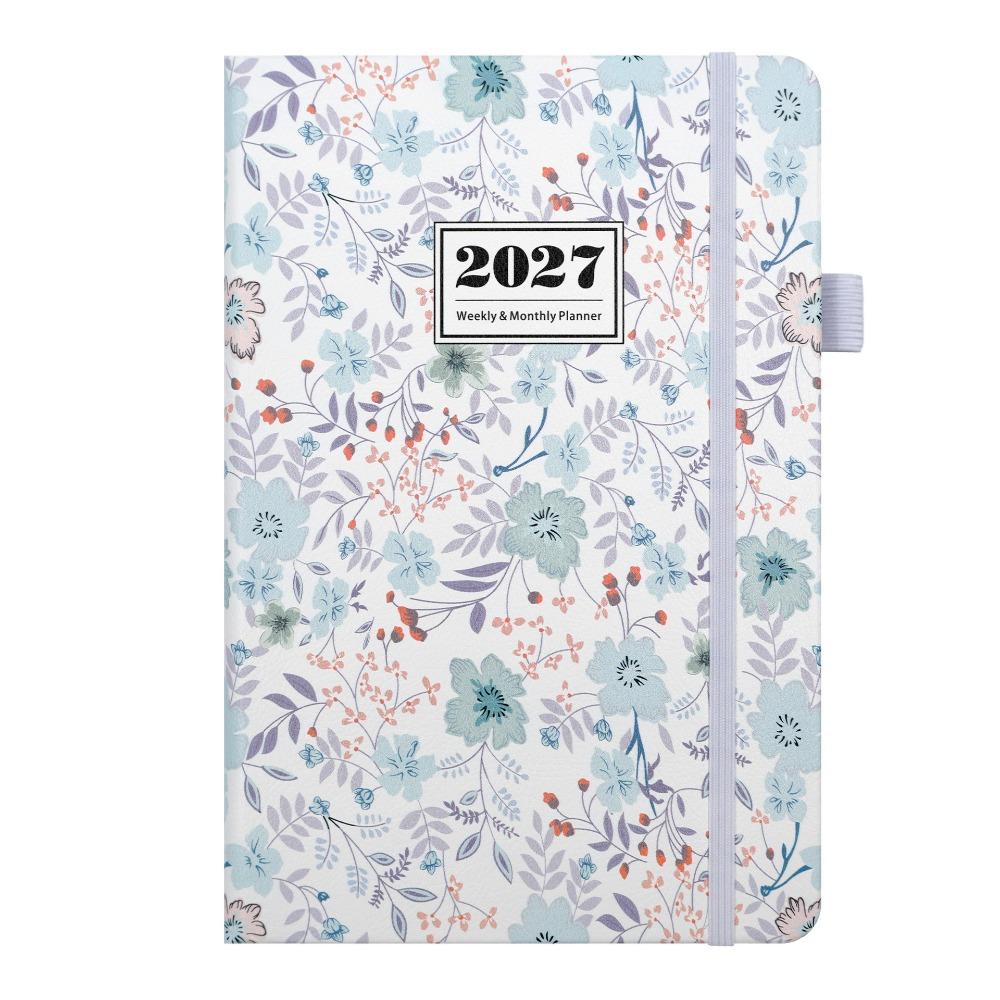 English 2027 Schedule Planner Notepad Flower Design Office Work Planner Business Style E