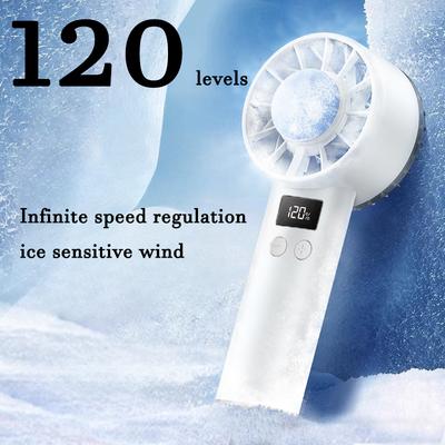 New Mini Handheld Fan 120 Speed Portable Desktop Fans Instant Cooling with Ice Mode Rechargeable Stylish Fan for Women Men