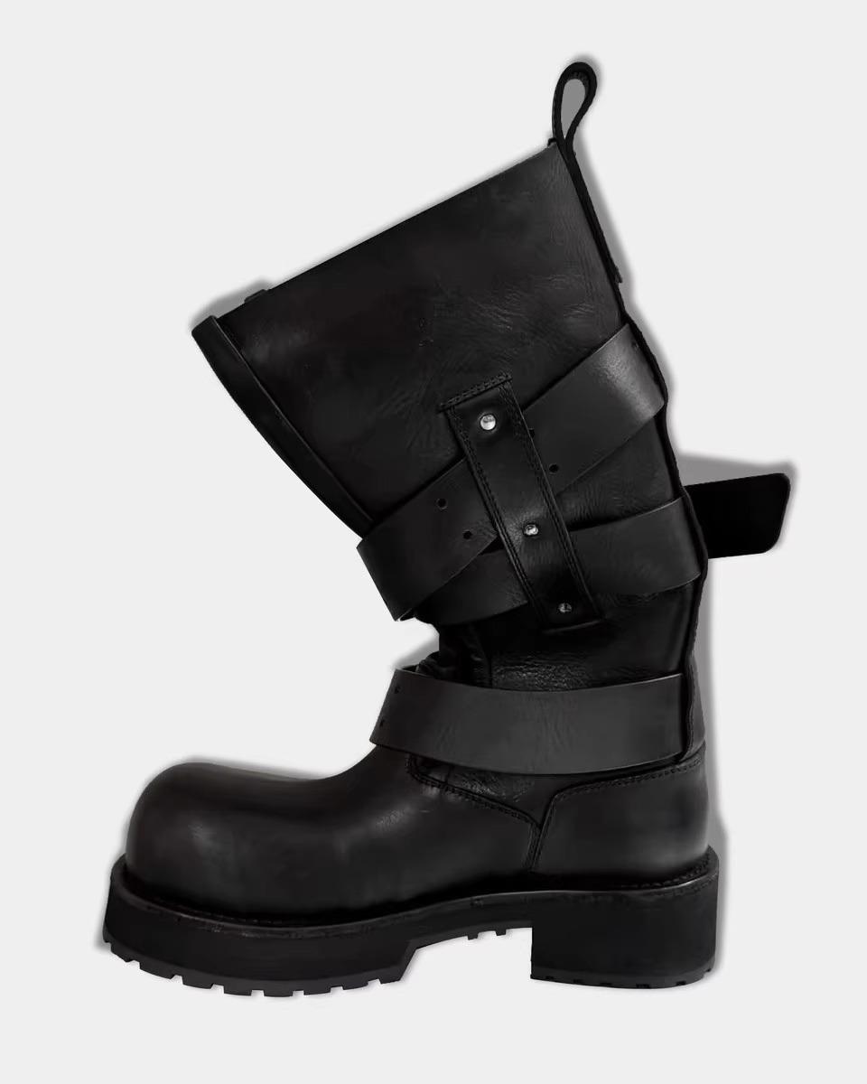 

Пряжка ремня в стиле ретро Bajia, ботинки Venom, лето 2025, новинка, широкое голенище, толстая подошва, увеличивающая рост, панк, ботинки-локомотивы 40 чёрный