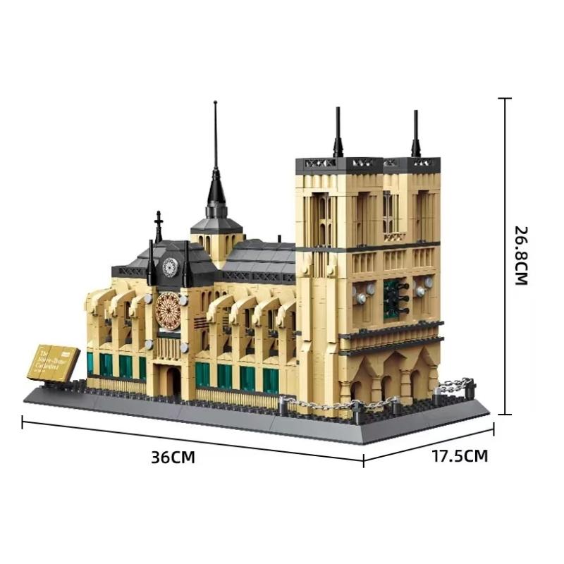 

Notre Dame de Paris Building Blocks City Architecture Models Bricks Assemble Toys Gifts For Kids Adults Small Particle 1380PCS
