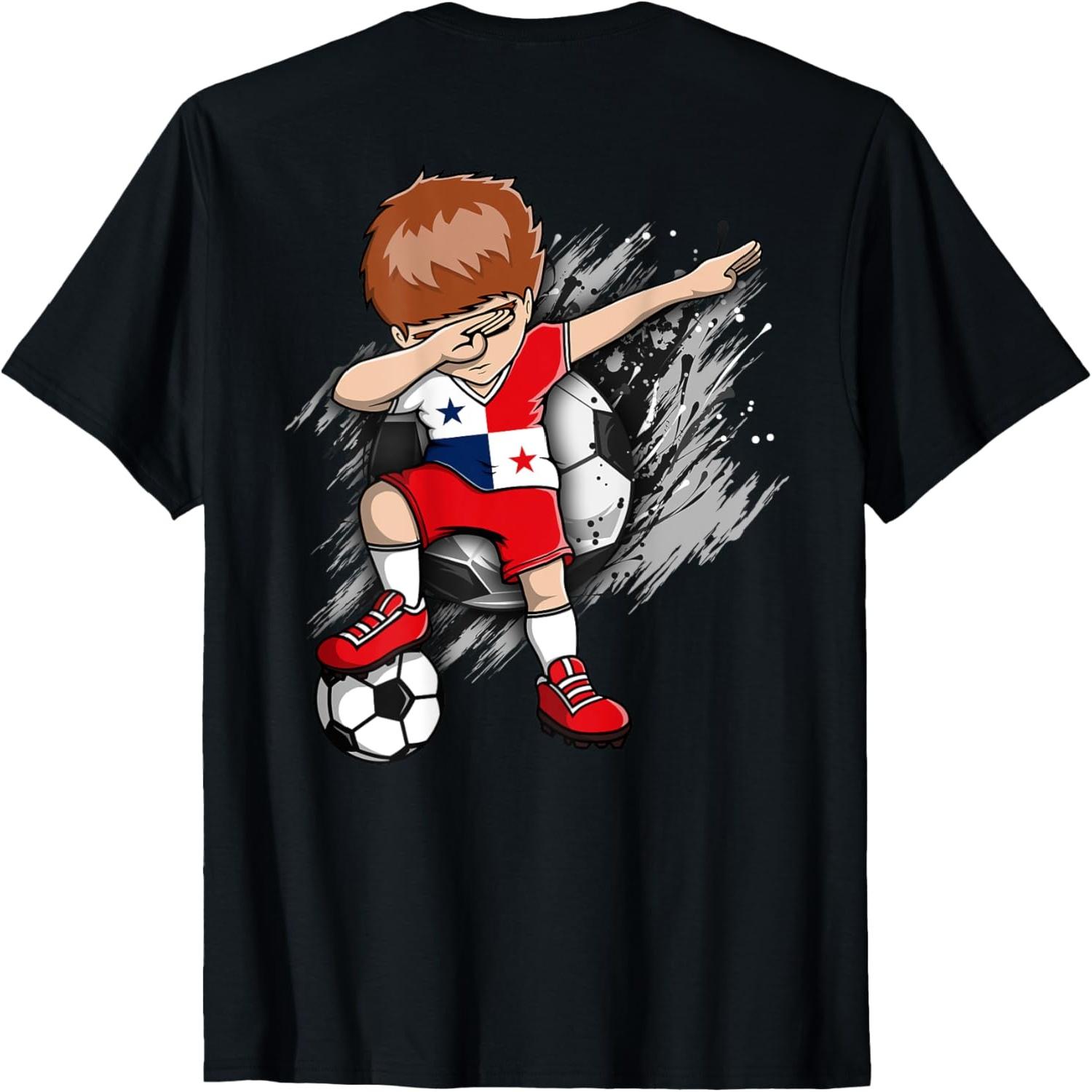 Dabbing Soccer Boy - Panama Jersey Panamanian Football Lover T-Shirt(1) S