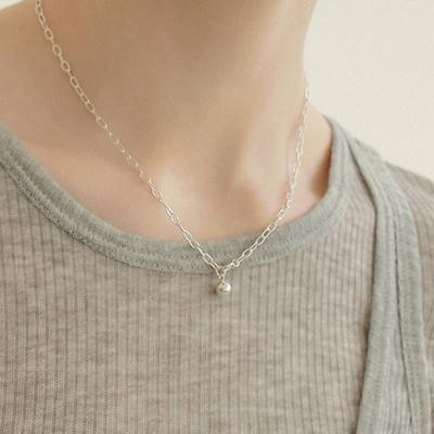 Basic Silver Ball Necklace N01111