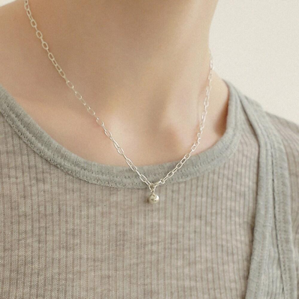Basic Silver Ball Necklace N01111