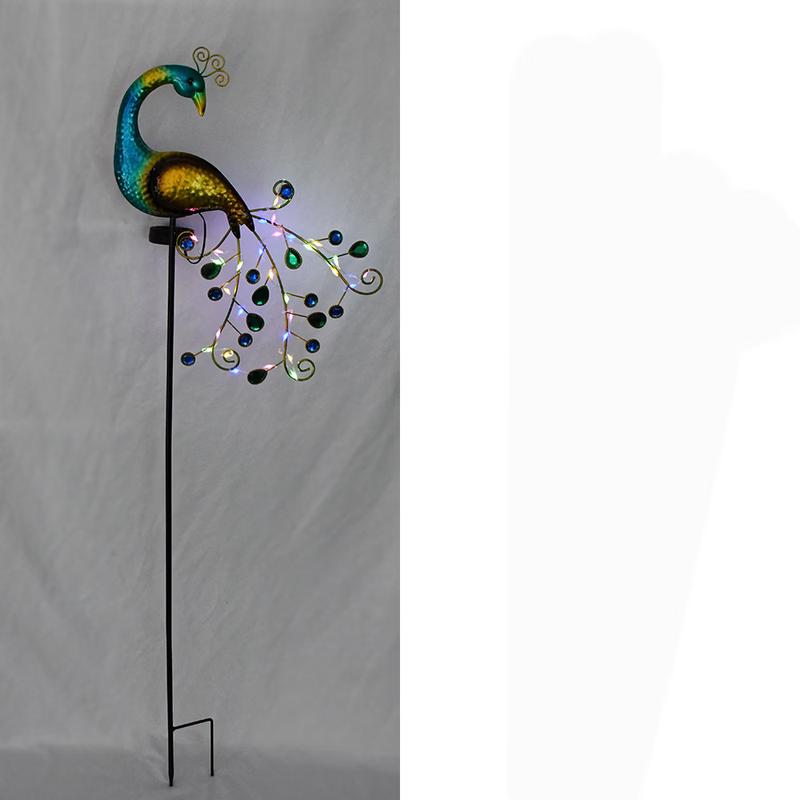 Colorful Solar Peacock Garden Light