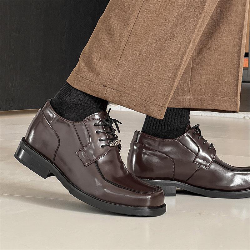 Spring New British Fashion Trend Soft Surface Business Platform Fashion Casual Youth Trend Leather Shoes G020-J