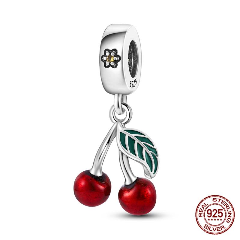 Originální přívěsek Měděný ovocný série Avokádo a Třešeň Přívěsky Korálky Pasuje na 3mm Originální náramek Náhrdelník Dámské DIY Šperky Dárek