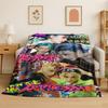 Kpop Stray Kids Music Star Flannel Blanket Soft Warm Throw Blanket for Bedroom Living Room Bed Travel Camping Picnic Gift