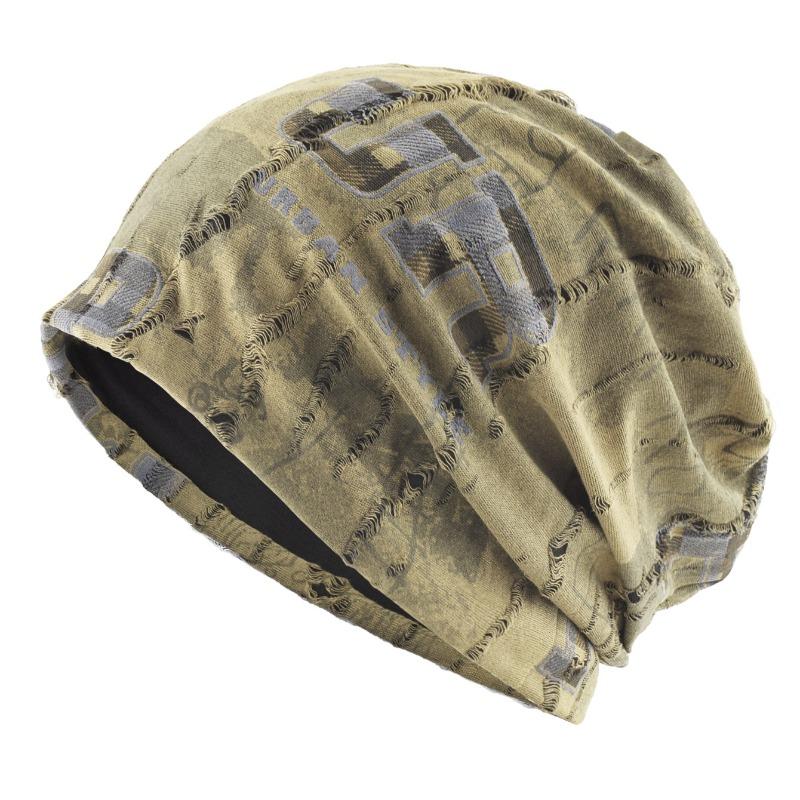 Women's Hole Baotou Hat Thin Versatile Stacking Hat Cold Hat Letter Pattern Pullover Hat Men