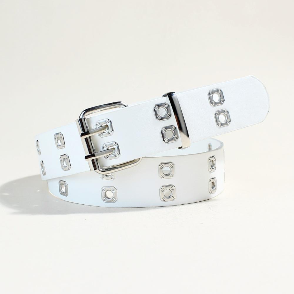 Punk Double-Breasted Heavy Metal Belt Jeans Decorative Belt Air Eye Belt
