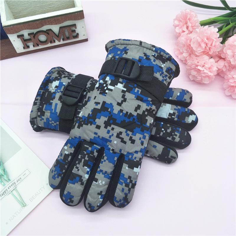 1 Paar Kinder Winterhandschuhe für Jungen Mädchen 8-12 Jahre alt Fleece gefüttert Warm Dick Camouflage Ski Radfahren Design Fäustlinge Zubehör