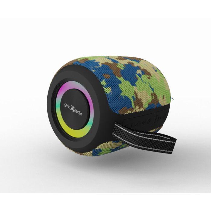 Gembird Enceinte Bluetooth Portable LED Camo Edition - Effets Lumineux RGB, Son Stéréo TWS, Lecture USB & MicroSD, Appels Mains