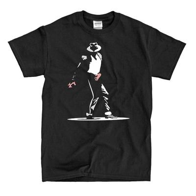 Camiseta preta com ilustração de Michael Jackson (eu)