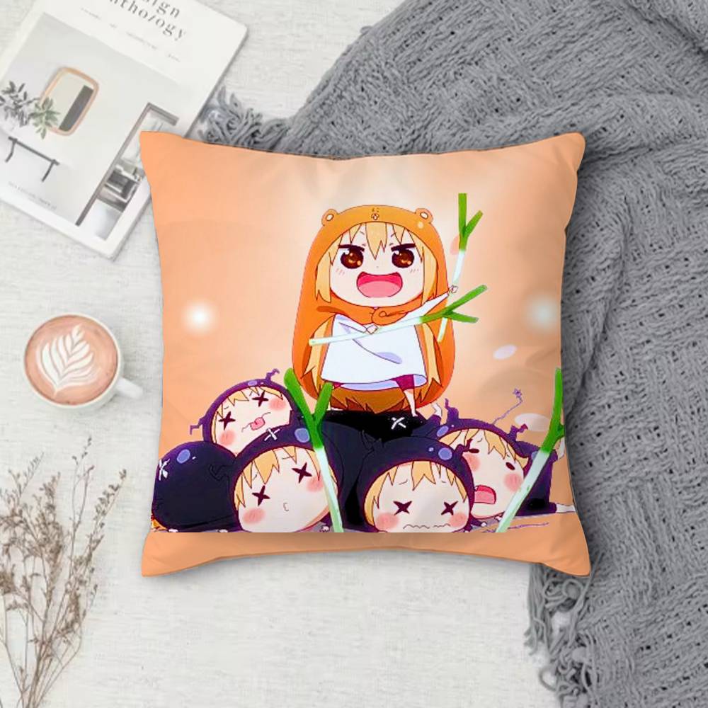 HHimouto umaru chan Doublesided Printed Square Decorative Cushion Cover for Sofa Living Room Home Decor