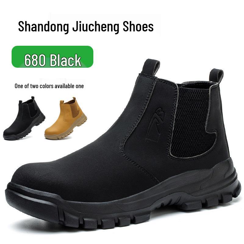 Men's Steel Toe Work Boots - Four-Season, Anti-Smash, Puncture-Resistant, Durable Construction Safety Shoes