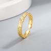 Stylish 24K Gold Plated Crushed Ice Ring - Stackable and Personalized Women's Classic Luxury.
