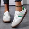 Large Size German Training Shoes for Women's Casual White Shoes for Spring and Autumn New Lace-up Retro Sports Style Low-top Shoes
