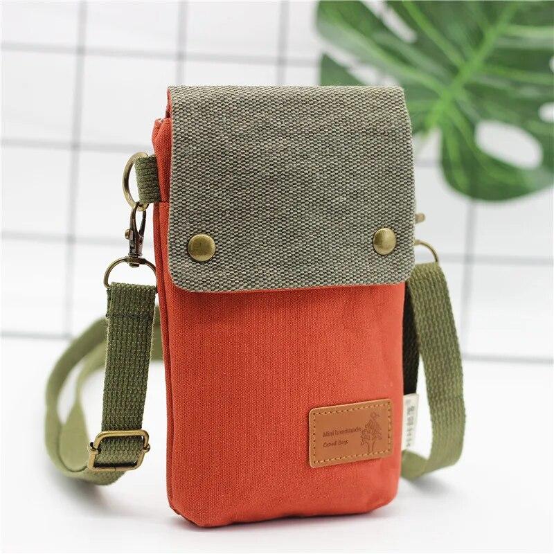 Canvas Women's Coin Purse Shoulder Crossbody Bag Brands 2024 Ladies Handbag Female Phone Wallet Money Pouch Carteira for Girls