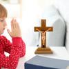 Templomi relikviák Jézus a tartón Kereszt Fali feszület Antik otthoni kápolna dekoráció Templomi asztali dekoráció