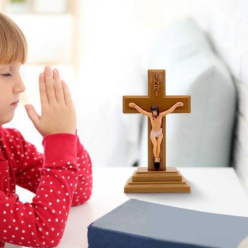Templomi relikviák Jézus a tartón Kereszt Fali feszület Antik otthoni kápolna dekoráció Templomi asztali dekoráció