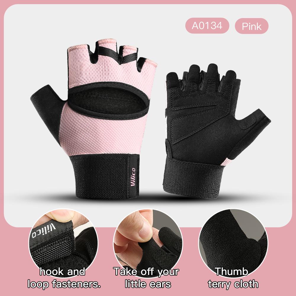 Professional Anti-Slip Half Finger Gloves for Women Men Summer Cycling Fishing Gym Fitness Breathable Fingerless Bicycle Bike S