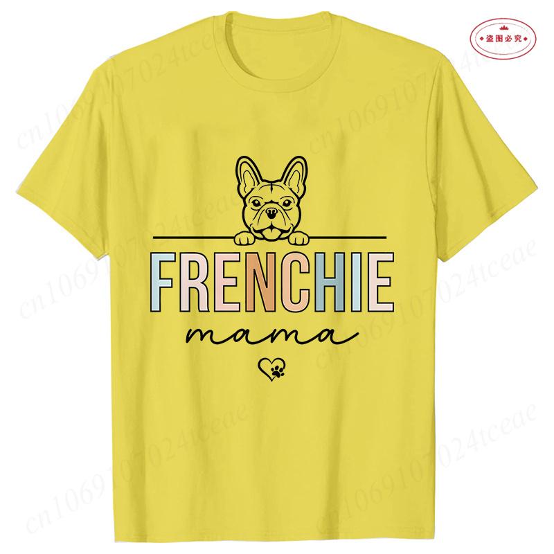Frenchie Mom T Shirt for Women French Bulldog Dog Graphic Tops Summer Casual Short Sleeve Tees Harajuku Ulzzang Female Clothing