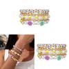 Boho Blumen Perlenarmbänder Set Mit Kunstperlen Und Buchstaben Anhängern Für Reise Geschenk