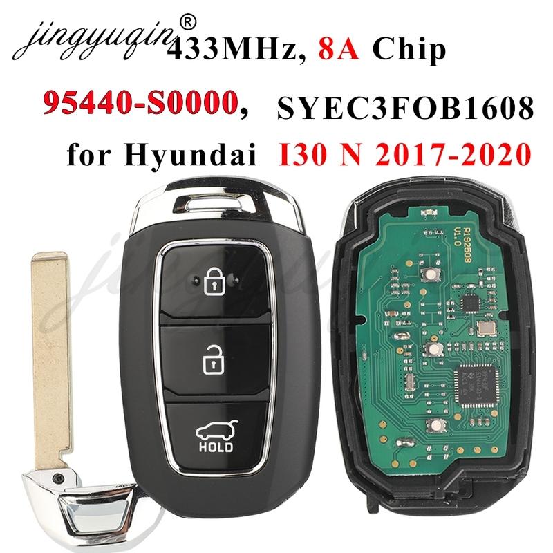 Jingyuqin 95440-S0000 Remote Car Key 433Mhz 8A Chip for Hyundai I30 N 2017 2018 2019 2020 Smart Keyless Fob Control SYEC3FOB1608