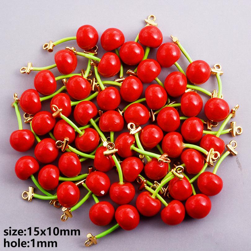 3D Fruit/Animal Enamel Charms For Jewelry Making Supplies Cherry Pea Lobster Corn Pendant Charm DIY Earrings Keychain Materials