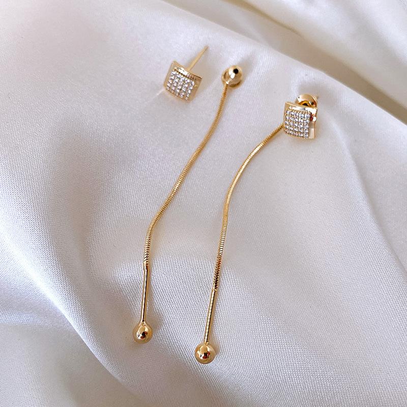 New Fashion Long Tassel Drop Earrings Korean Gold Geometric Flower Heart Hanging Women's Earrings Exquisite Jewelry Gifts