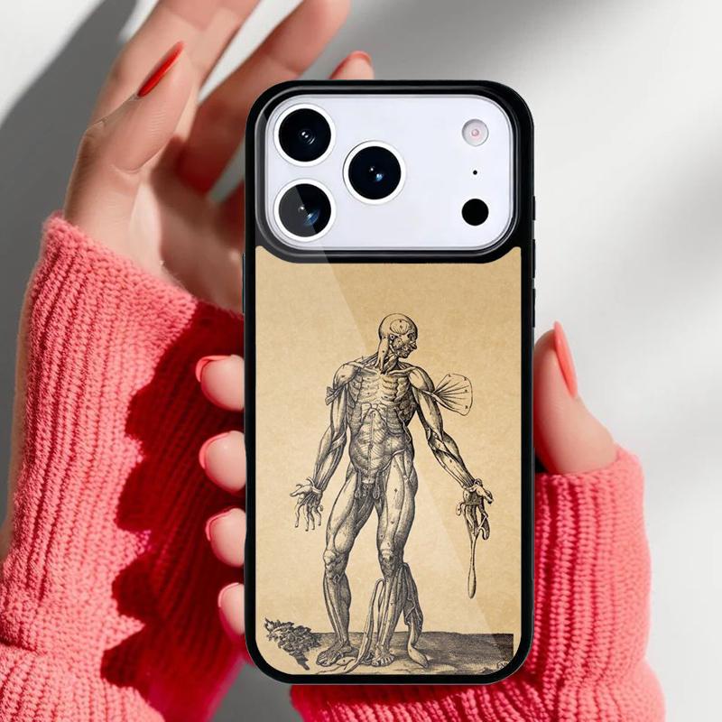 Medical Human Anatomy Phone Case for iPhone 17 Air 16e 15 14 13 Pro Max Back Cover for 12 11 Pro Coque