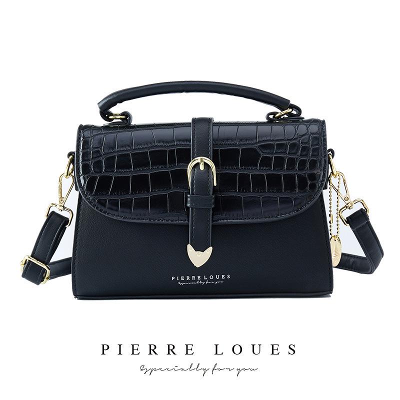 

Женская ретро минималистичная квадратная сумка через плечо 2025 - Большая вместимость, трендовая и модная чёрный