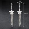 Long Star Earrings Female Temperament Five-Star Pendant Earringssimple Luxury Wedding Party Star Earrings Girl Jewelry Gifts