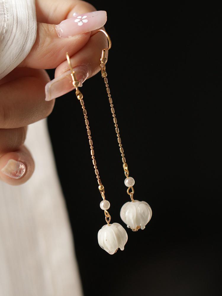 Lily of the Valley Hanfu Pendant Earrings - Ancient Style Cheongsam Accessories for Women