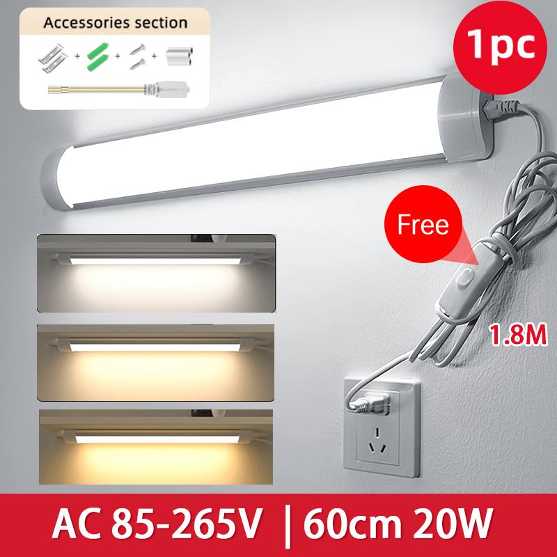 30cm Led Tube Light Bar With 1.8m Switch Wire Under Cabinet Lights for Living Room Bedroom Closet Kitchen Wall Lamp Led Tube