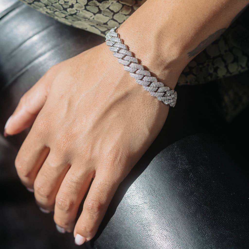 14mm Bracelet With Box Buckle High Quality Iced Out Cubic Zirconia Hip Hop Fashion Personality Jewelry For Gift Luxury Men Women