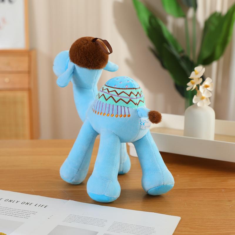 20/25Cm Colorful Camel Plush Toy Standing Desert Cartoon Animal Plushie Blue Cream Pink Plushie Birthday Present