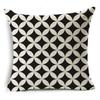 Modern Simple Black and White Geometric Linen Pillow Case Home Sofa Pillow Cushion Cover Soft Decoration
