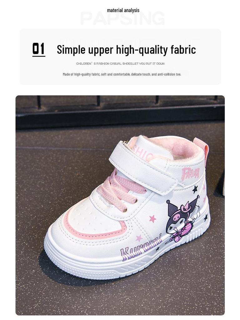 2025 Kinder High-Top Sportschuhe: Herbst/Winter Stil für Jungen, Cartoon-Leder für Mädchen, Bequeme Freizeitsneaker mit weicher Sohle