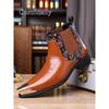 Men's Fashion Chelsea Boots Personality Leather Boots Wear Resistant Comfortable Western Cowboy Boots-90193